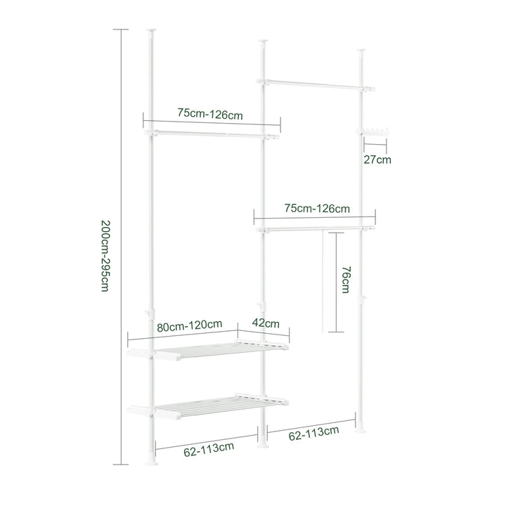 Walk-in closet modulær garderobe, hvid