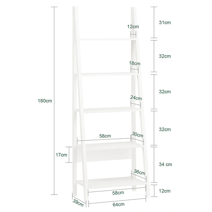 Dekorativ stigereol, 64 x 180 x 39 cm, hvid