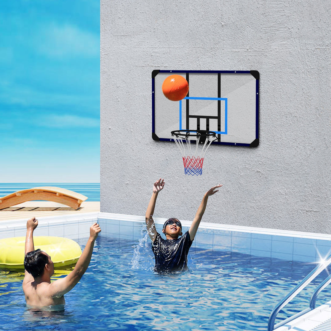 Basketballkurv, universal vægbeslag, rivefast net, ramme i rustfrit stål, 113 x 61 x 73 cm