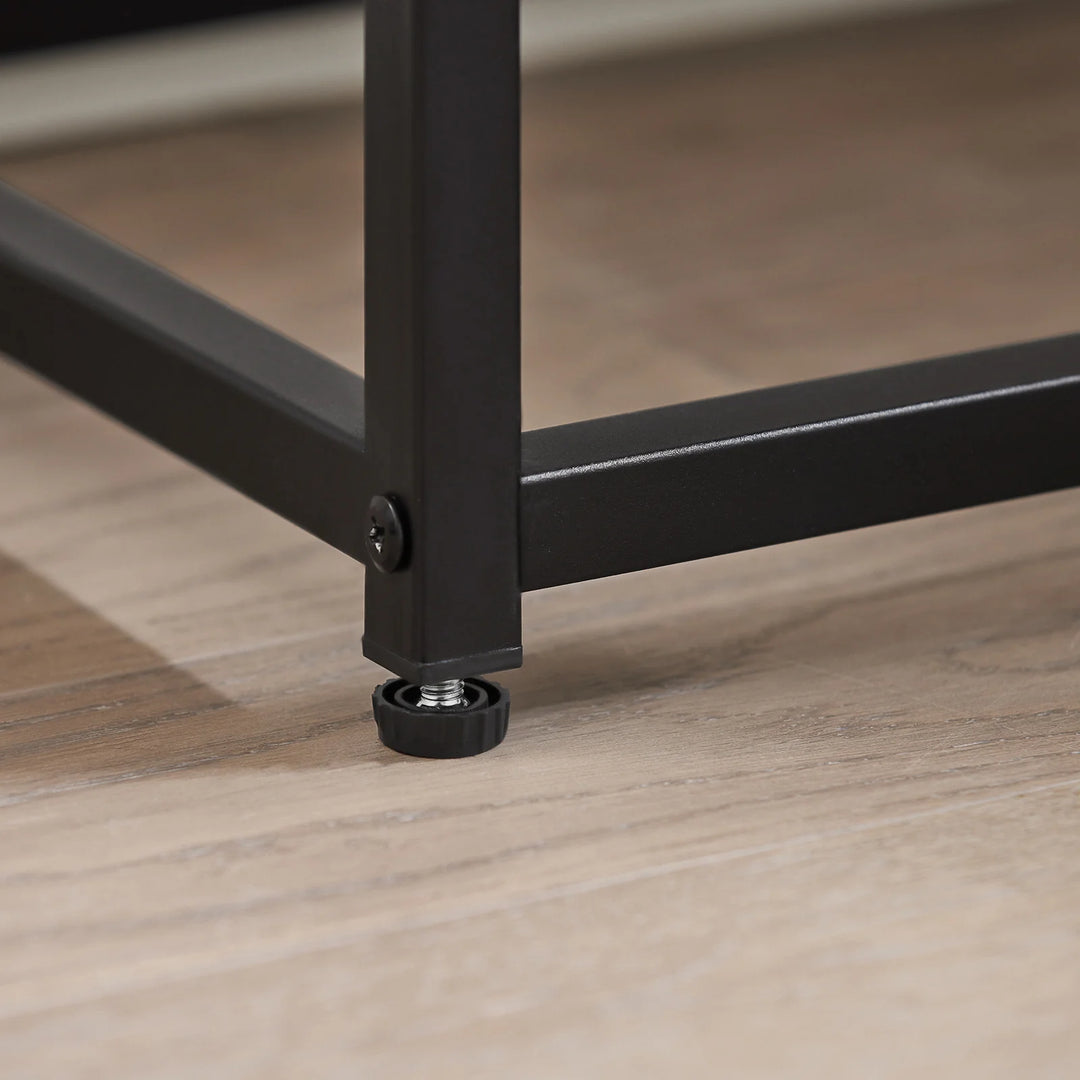 Konsolbord med opbevaring, industrielt look, B81 x D35 x H78 cm, grå