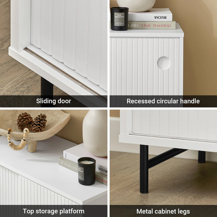 Smukt entrésæt med en kommode/skoskab og en skobænk, skandi-stil, hvid