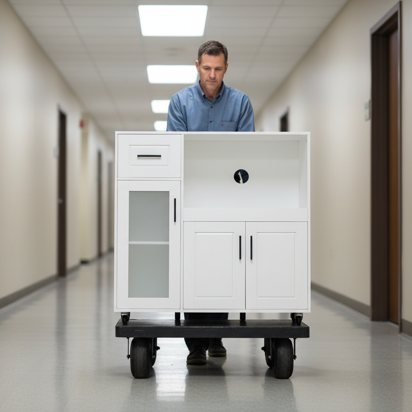 Køkkenskænk med plads til mikrobølgeovn, 89x40x89 cm, hvid