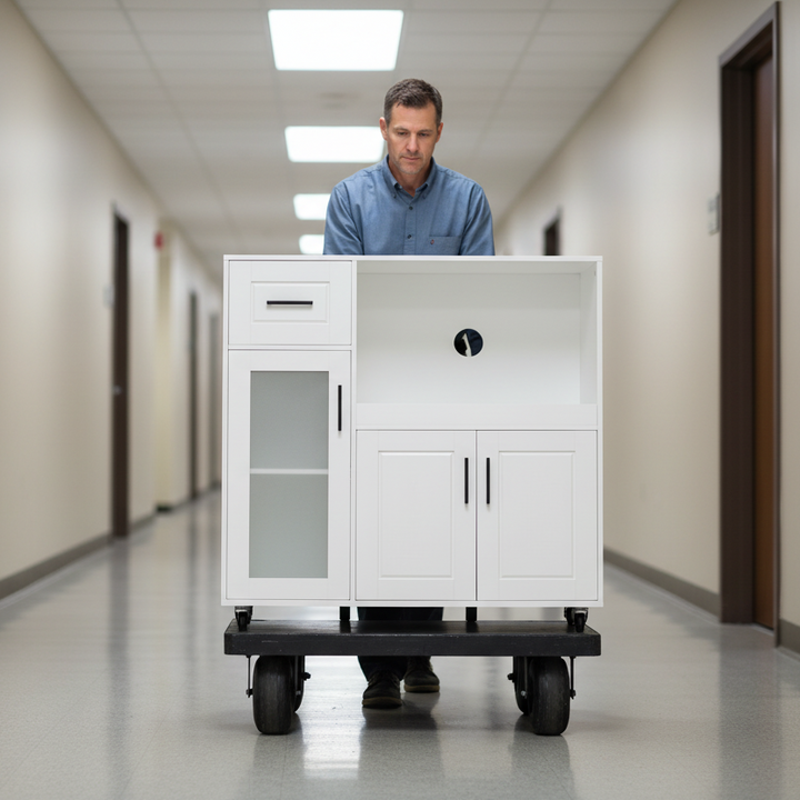 Køkkenskænk med plads til mikrobølgeovn, 89x40x89 cm, hvid