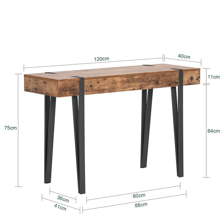 Konsolbord, 120x40x75 cm, brun