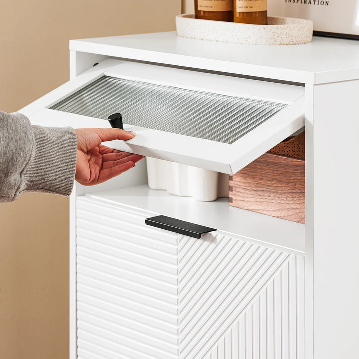 Elegant hvidt skoskab, 59x40x115 cm, hvid