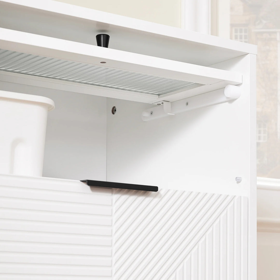 Elegant hvidt skoskab, 59x40x115 cm, hvid