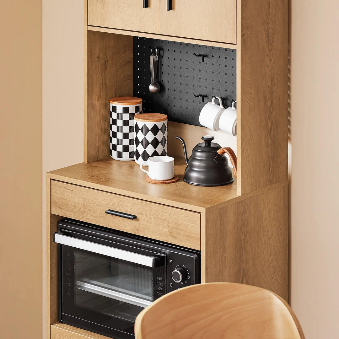 Multifunktionelt køkkenskab, L60 cm x B40 cm x H170 cm, naturfarvet