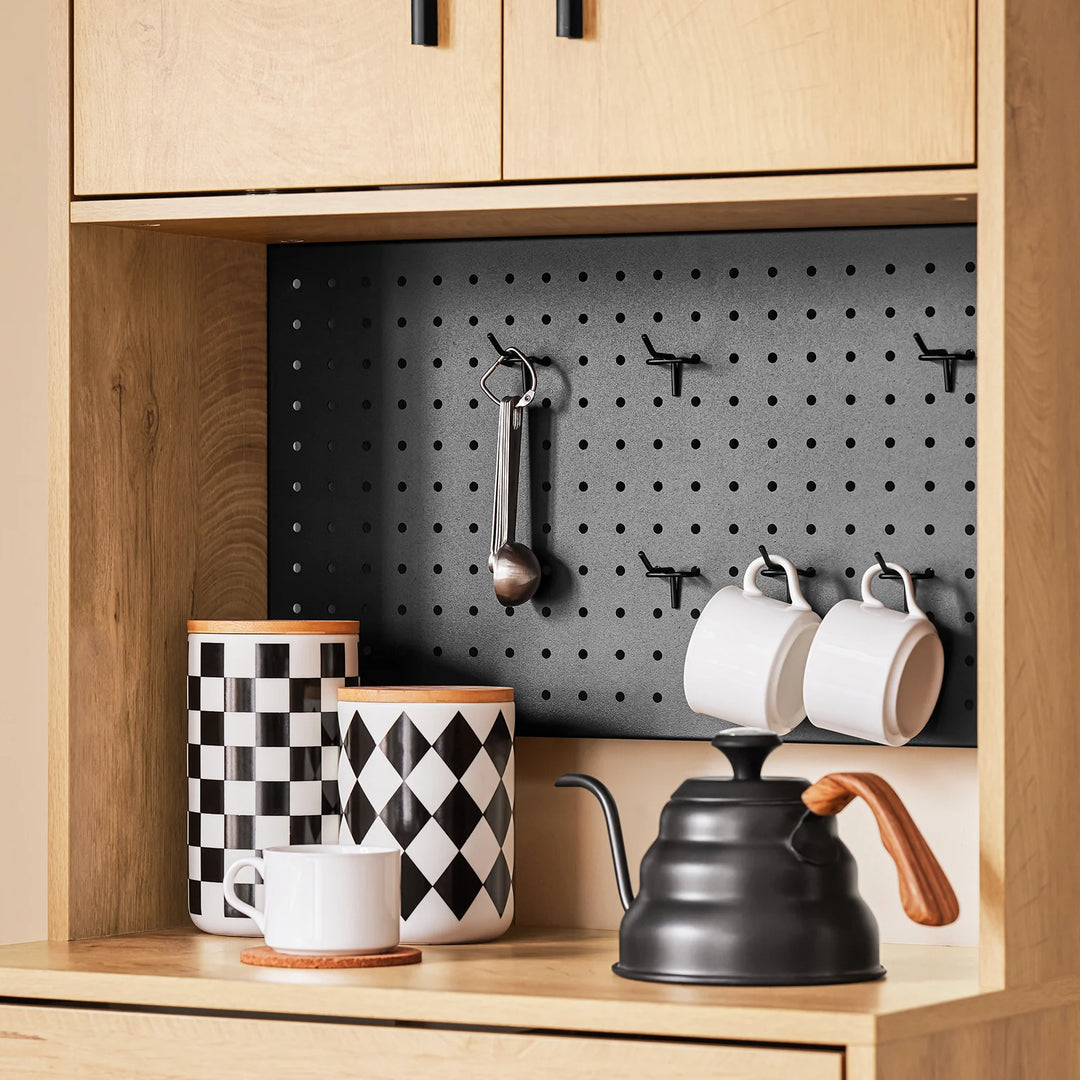 Multifunktionelt køkkenskab, L60 cm x B40 cm x H170 cm, naturfarvet