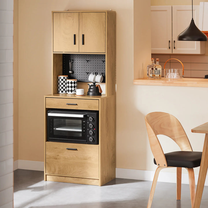 Multifunktionelt køkkenskab, L60 cm x B40 cm x H170 cm, naturfarvet