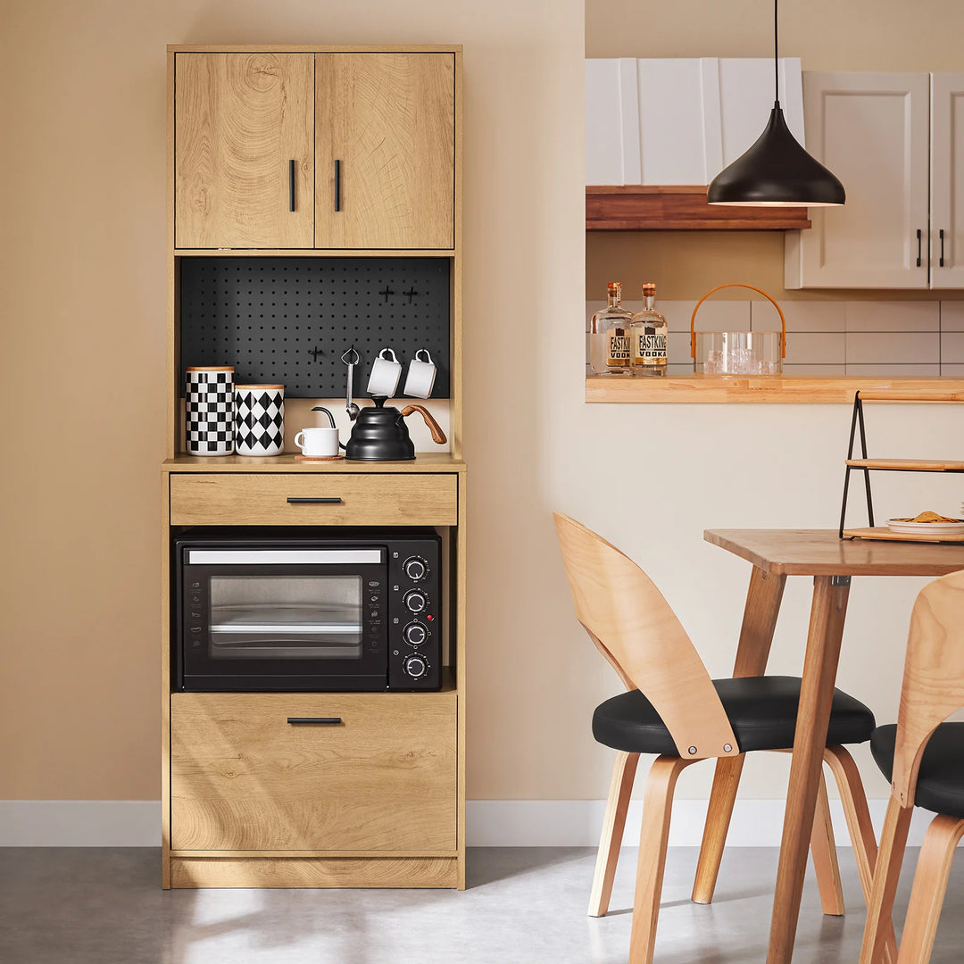 Multifunktionelt køkkenskab, L60 cm x B40 cm x H170 cm, naturfarvet