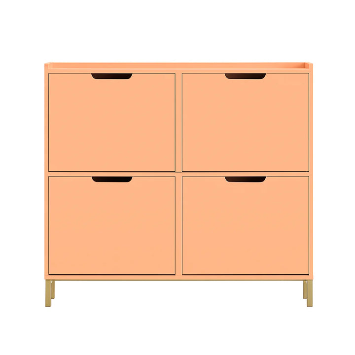 Pladsbesparende skoskab i minimalistisk design, trendy rosa-pink, L100xB19xH90cm