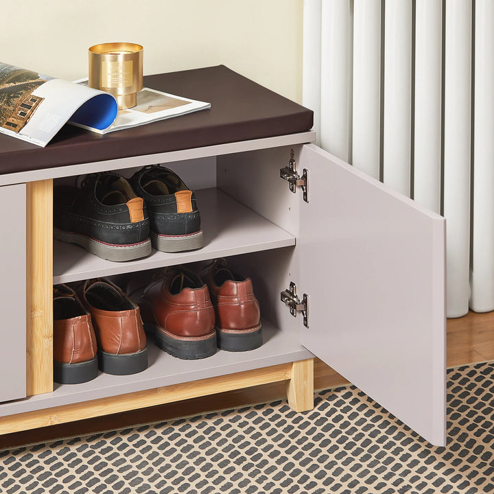 Entrébænk / skobænk med 2 døre, 90x34x47 cm