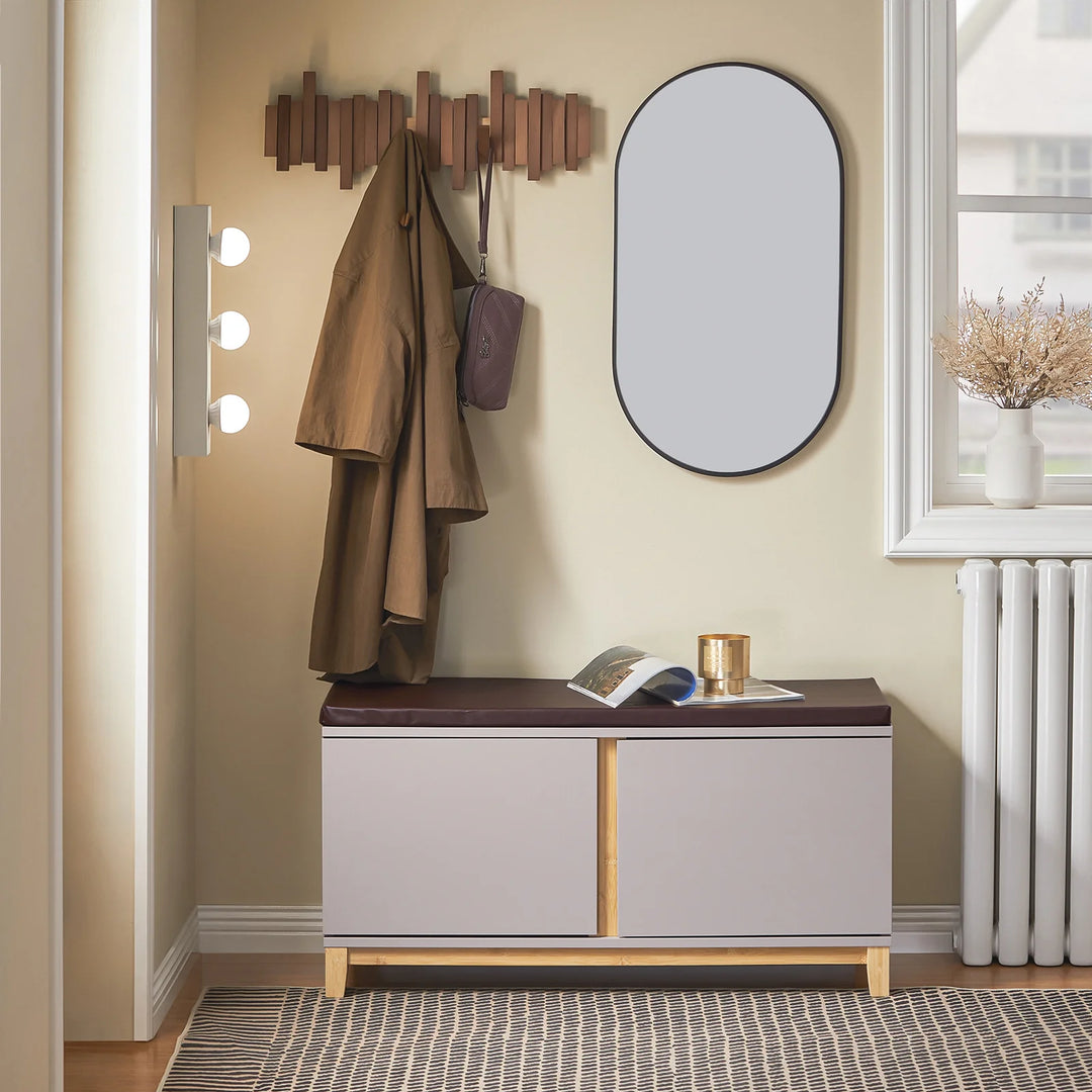 Entrébænk / skobænk med 2 døre, 90x34x47 cm