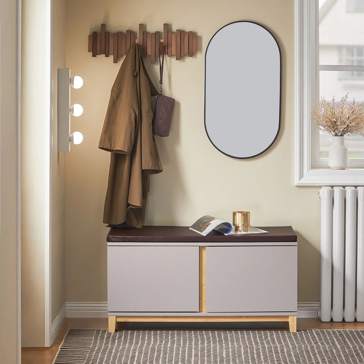 Entrébænk / skobænk med 2 døre, 90x34x47 cm