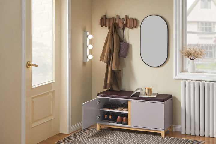 Entrébænk / skobænk med 2 døre, 90x34x47 cm