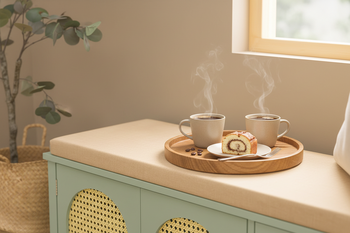 Skobænk med polstret pude og 2 døre i gitterlook, 100x34x46 cm, grøn og gul