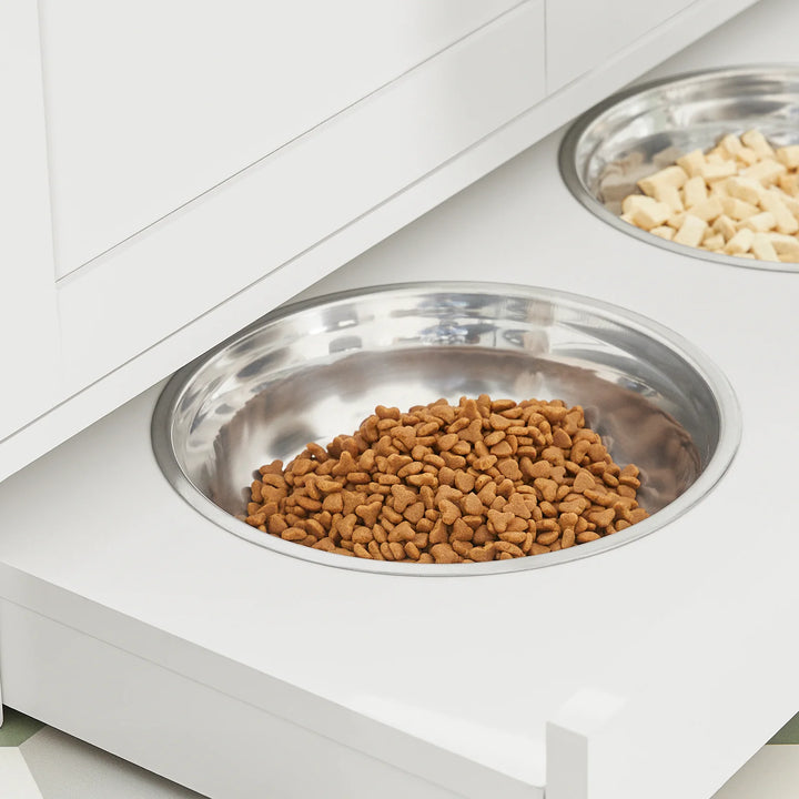 Elegant bænk og kattemøbel i ét, hvid (B91 x H50 x D31 cm)