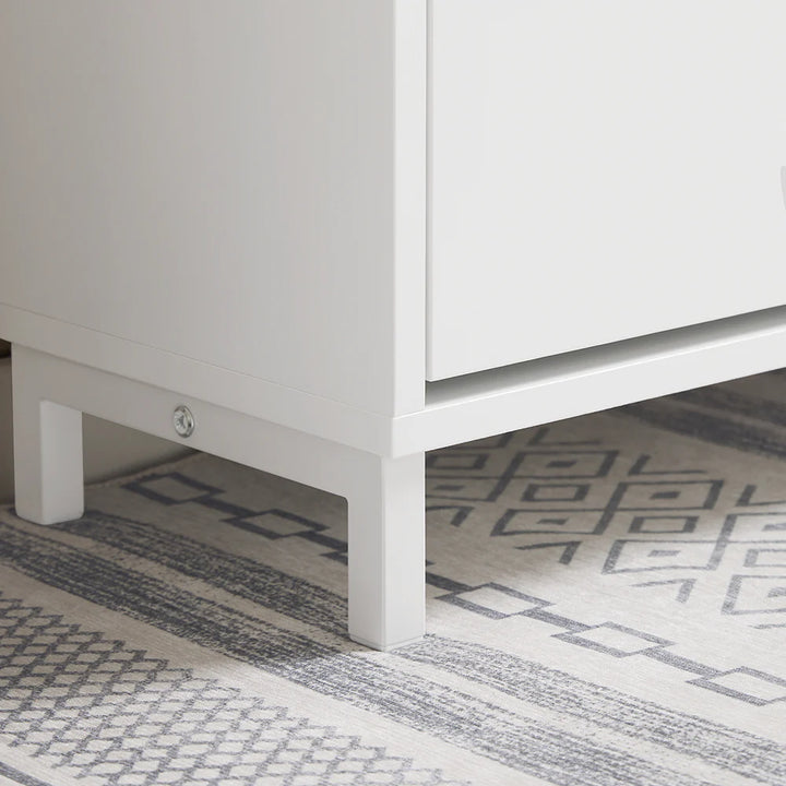 Minimalistisk skobænk med opbevaring - den elegante løsning til din entré, L60xB24xH52 cm, hvid