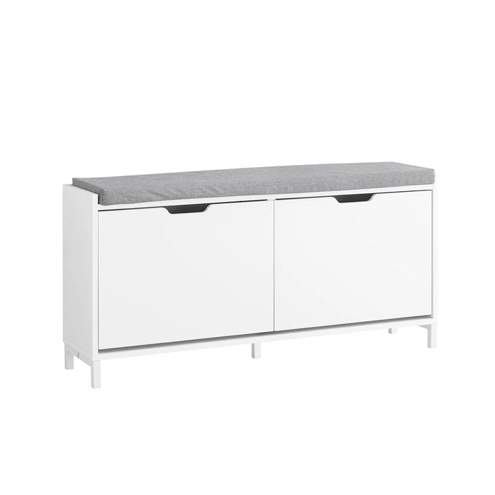 Skobænk med sæde og skoskab – perfekt til entréen, 105 x 52 x 24 cm, hvid