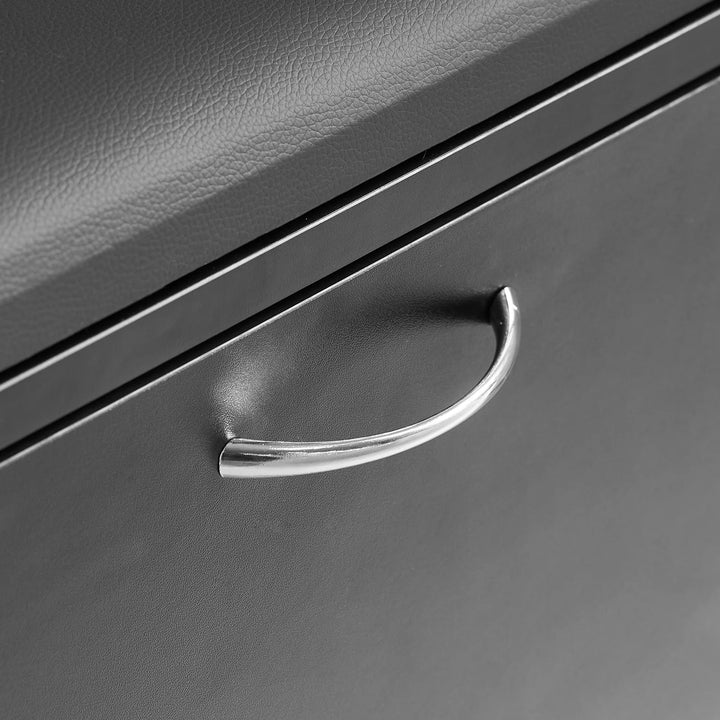 Modene skobænk i MDF og kunstlæder, vippefunktion, B60 x D30 x H47 cm, sort