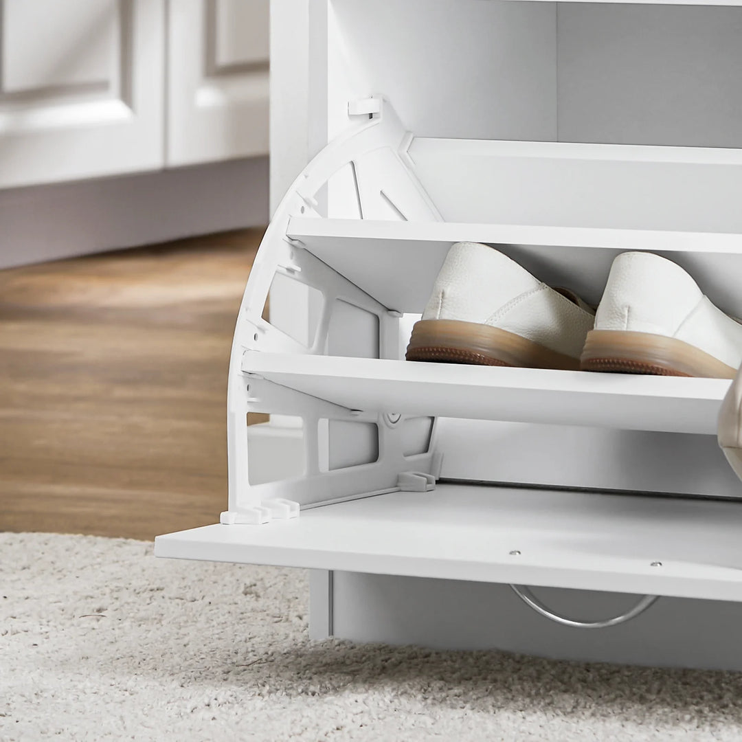 Organisér din entré med denne moderne og alsidige skobænk, B60 x D30 x H48 cm, hvid