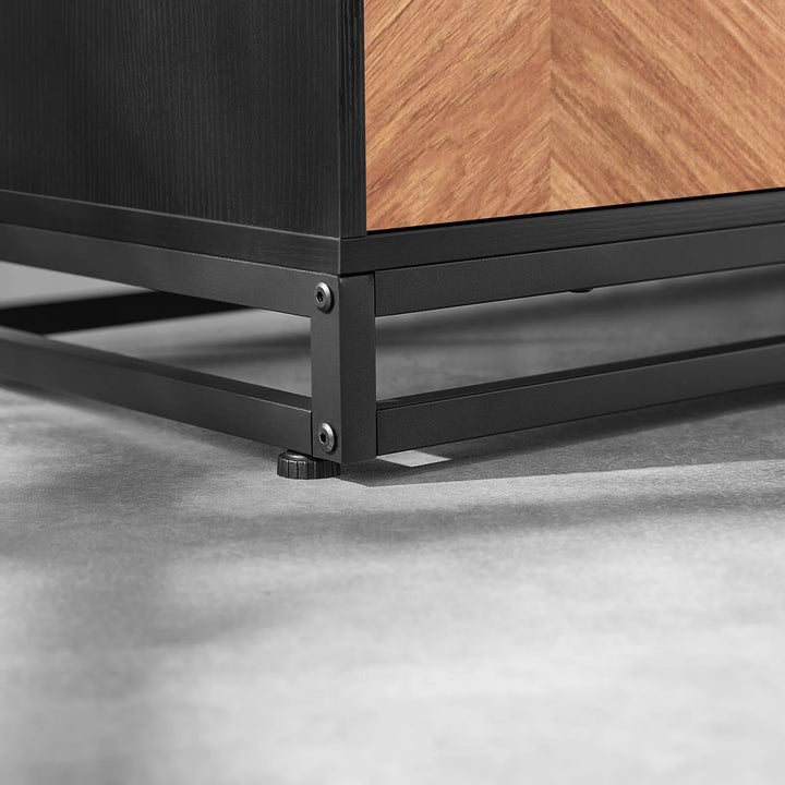 Multifunktionel garderobe med skoskab og bænk i smuk japandi-stil, 100x40x180 cm