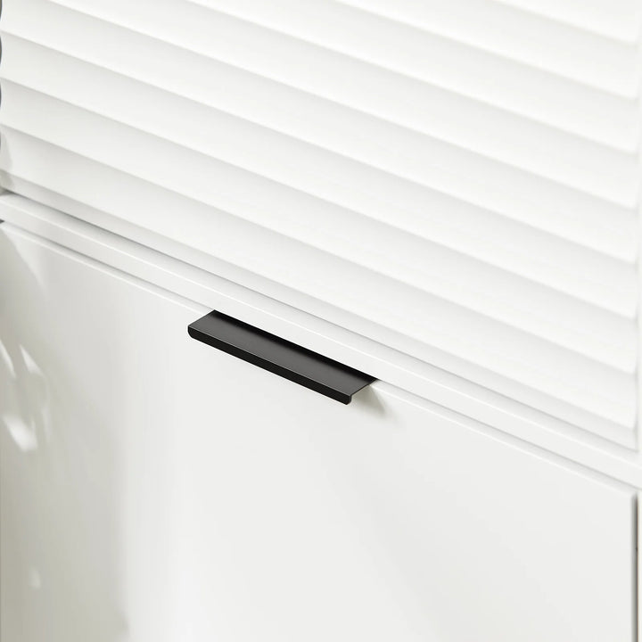 Minimalistisk skoskab med 4 skuffer i hvid, 100x19x90cm