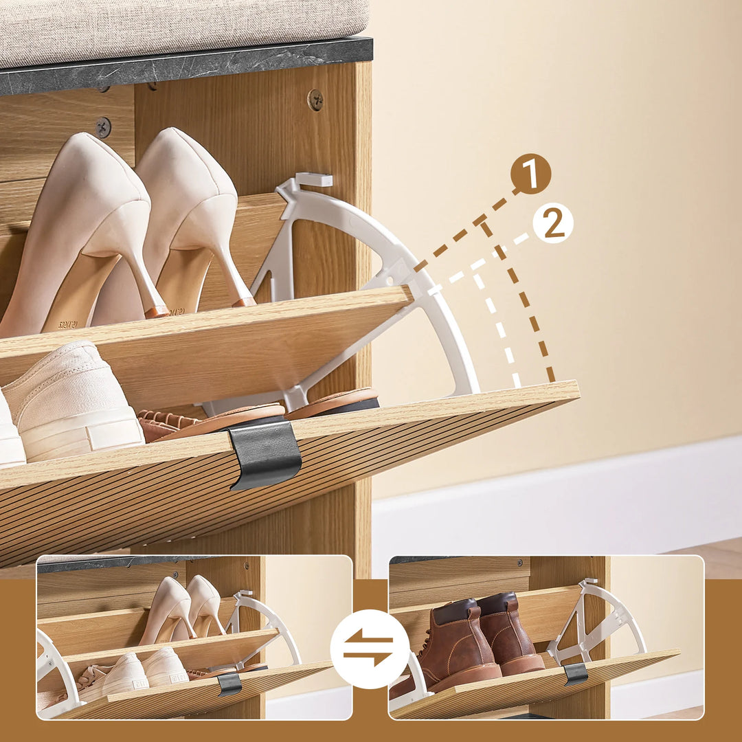 Gør din entré stilfuld og organiseret med en elegant skobænk, D24xB60 cm