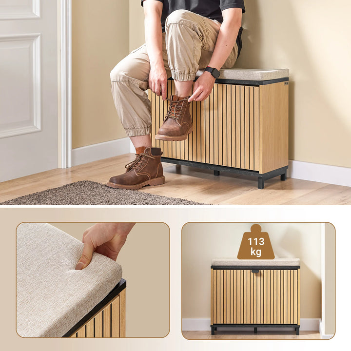 Gør din entré stilfuld og organiseret med en elegant skobænk, D24xB60 cm