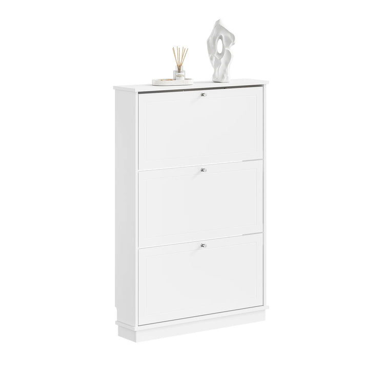 Ekstra smalt skoskab i hvid – kun 18 cm dybt, 105 × 18 × 78 cm