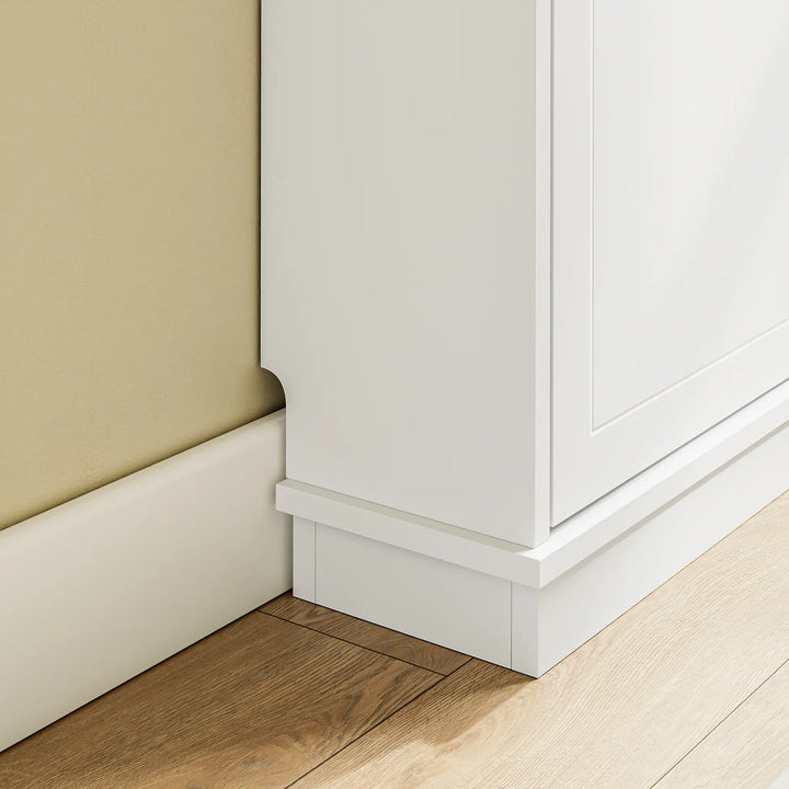 Smalt skoskab i hvid – plads til 9 par sko på kun 18 cm dybde, 76 × 18 × 113 cm