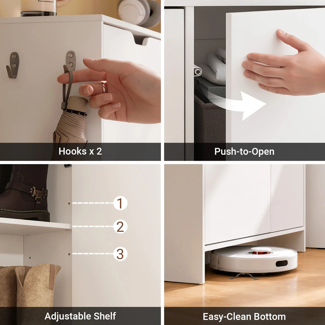 Ekstra smalt skoskab, kun 24,1 cm dybt, nordisk design