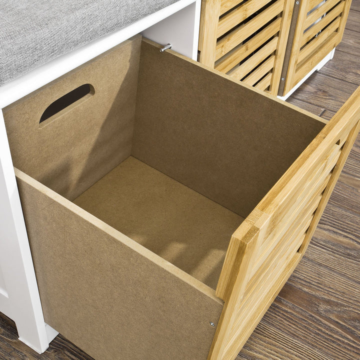 Skobænk / entrébænk med 3 rummelige kasser, L105 x B35 x H43 cm, flerfarvet