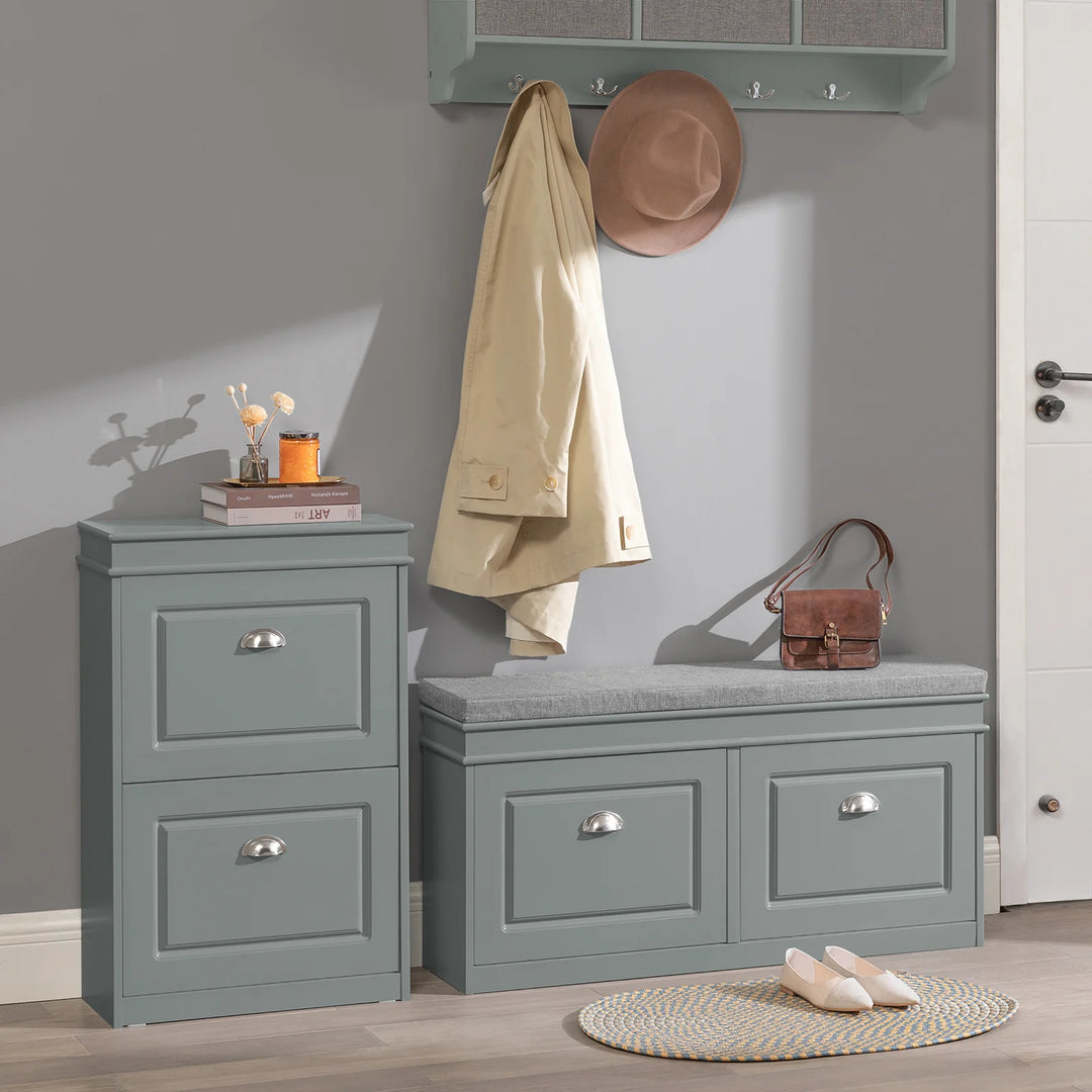 Slankt og elegant skoskab, B53 x D24 x H82 cm, grå