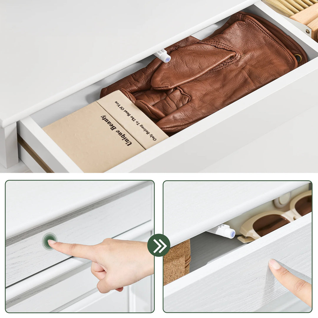 Elegant og pladsbesparende skoskab i hvid (75 x 24 x 96 cm)