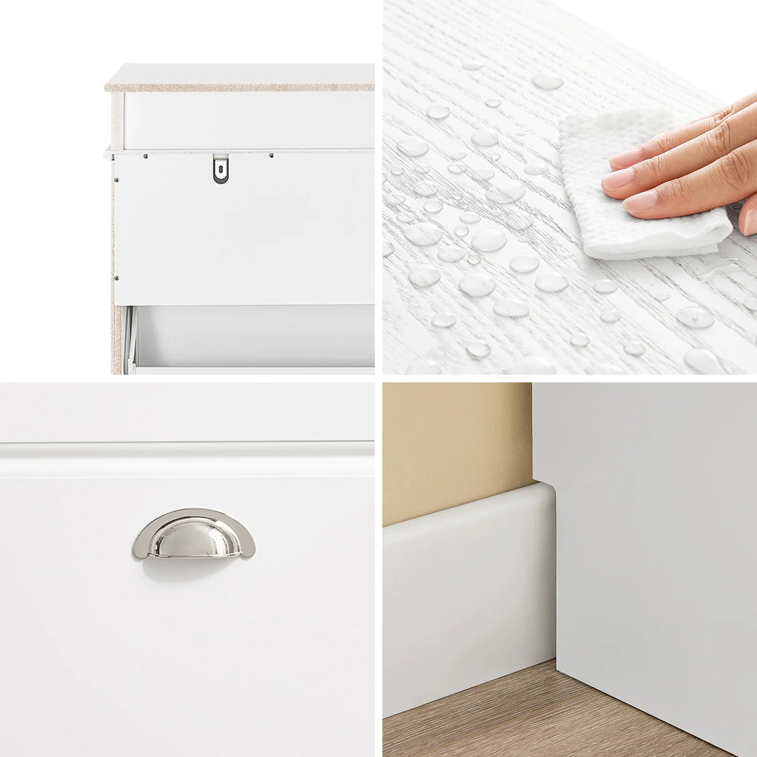 Elegant og pladsbesparende skoskab i hvid (75 x 24 x 96 cm)