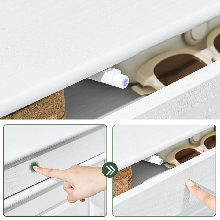 Elegant og pladsbesparende skoskab i hvid vintage-træ-effekt (54 x 82 x 24 cm)