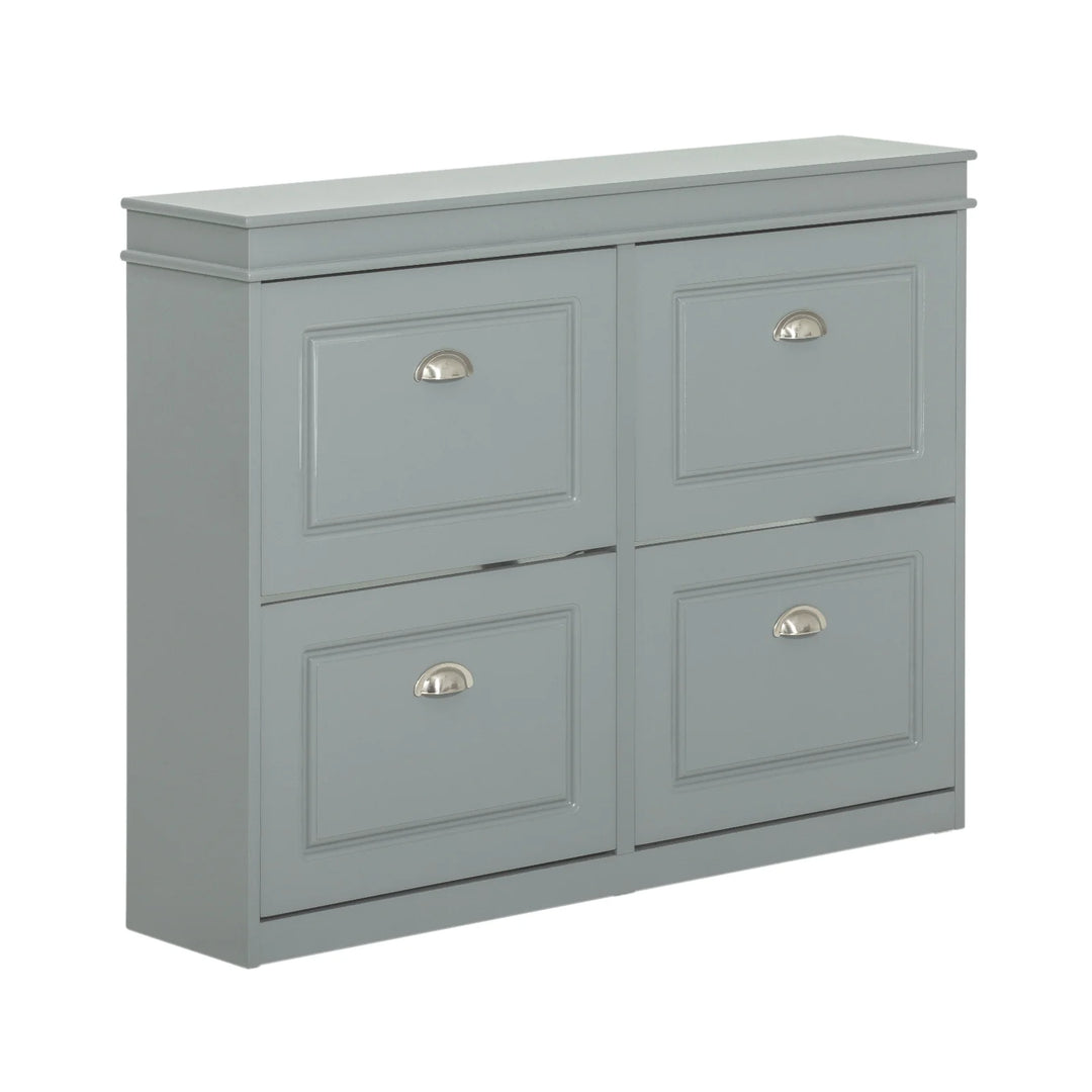 Elegant og rummelig skoskab, B105 x D24 x H82 cm, grå