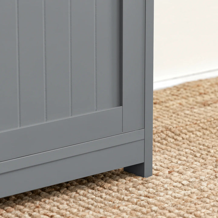 Moderne skobænk med 3 opbevaringsrum, 35 x 90 x 45 cm, grå