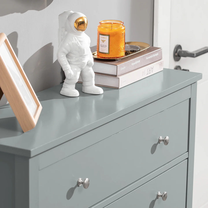 Elegant, minimalistisk skoskab, pladsbesparende, B80 x D25 x H108 cm, grå