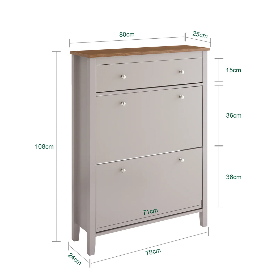 Genialt pladsbesparende: slankt skoskab til gangen – kun 24 cm dybt, B80xD25xH108 cm, lysbrun