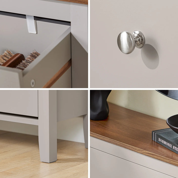 Genialt pladsbesparende: slankt skoskab til gangen – kun 24 cm dybt, B80xD25xH108 cm, lysbrun