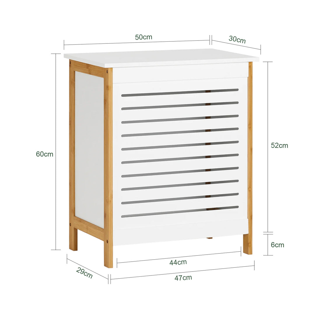 Stilsikker vasketøjskurv i bæredygtigt bambustræ, 30 x 50 x 60 cm