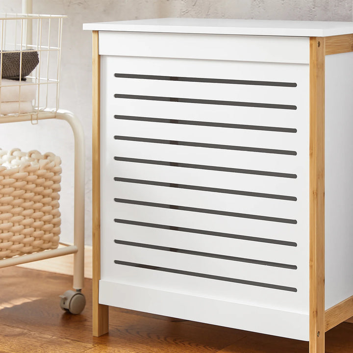 Stilsikker vasketøjskurv i bæredygtigt bambustræ, 30 x 50 x 60 cm