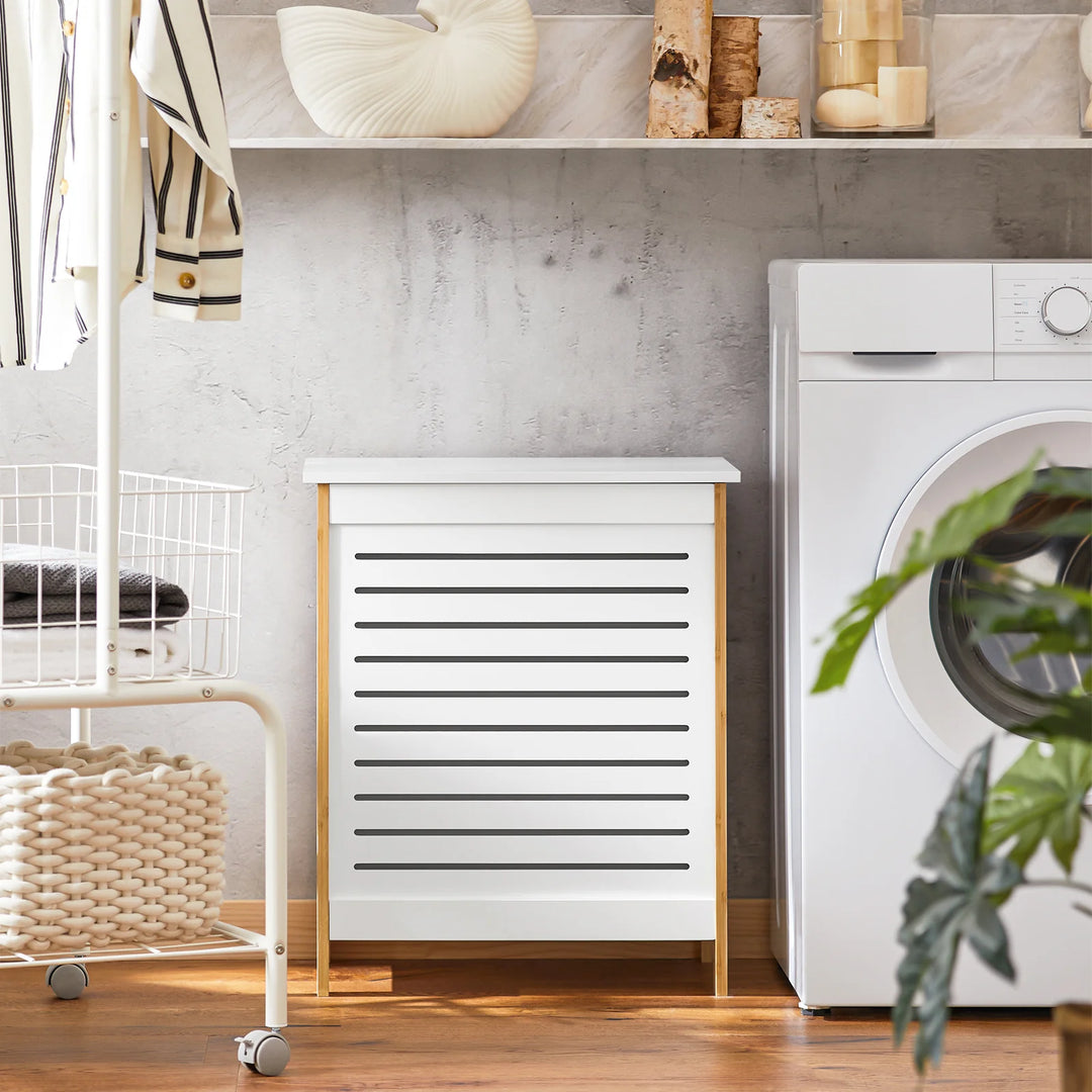 Stilsikker vasketøjskurv i bæredygtigt bambustræ, 30 x 50 x 60 cm