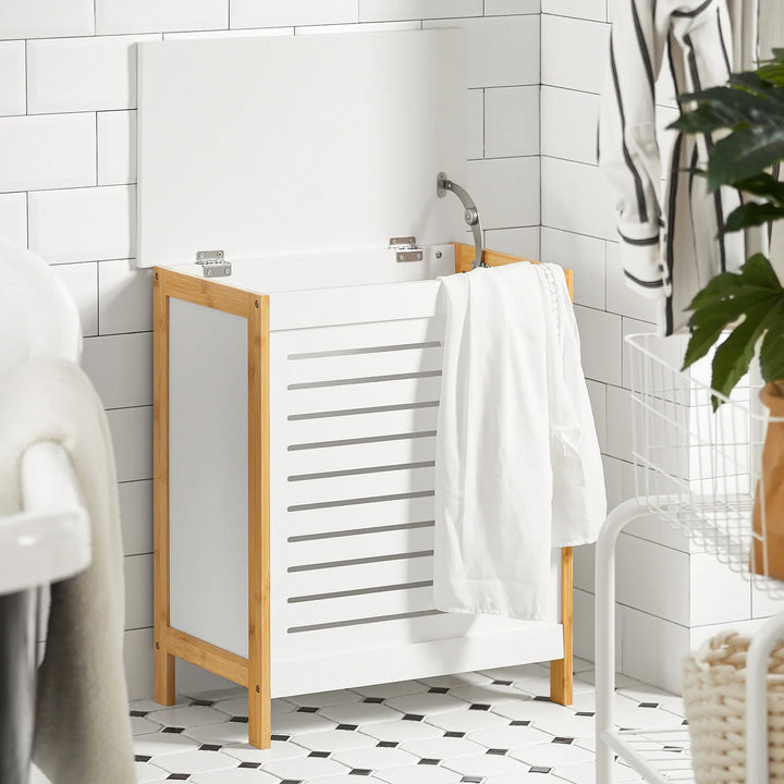 Stilsikker vasketøjskurv i bæredygtigt bambustræ, 30 x 50 x 60 cm