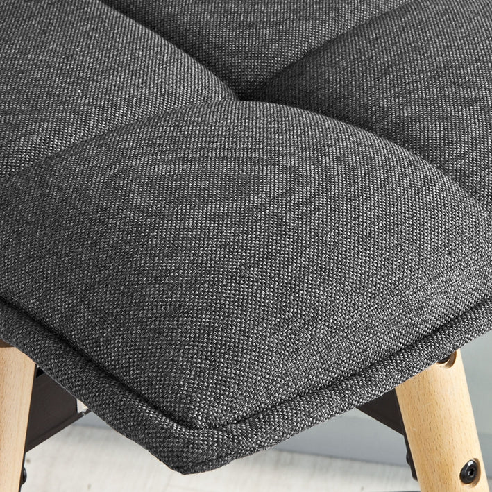 Moderne barstol med grå hynde, ben i bøgetræ, B38 x D36 x H98 cm