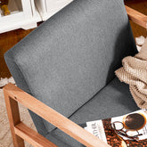 Loungestol / gyngestol med stil og komfort i mid century design, grå hynde