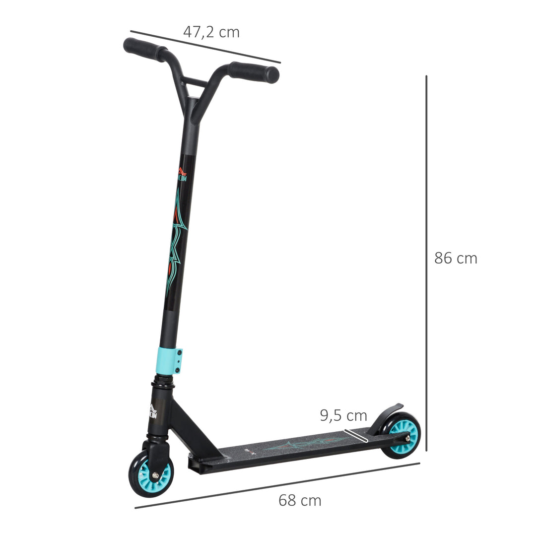 Pro stunt løbehjul, løbehjul til freestyle tricks, aluminium, metal, syntetisk læder, til børn og voksne, grøn