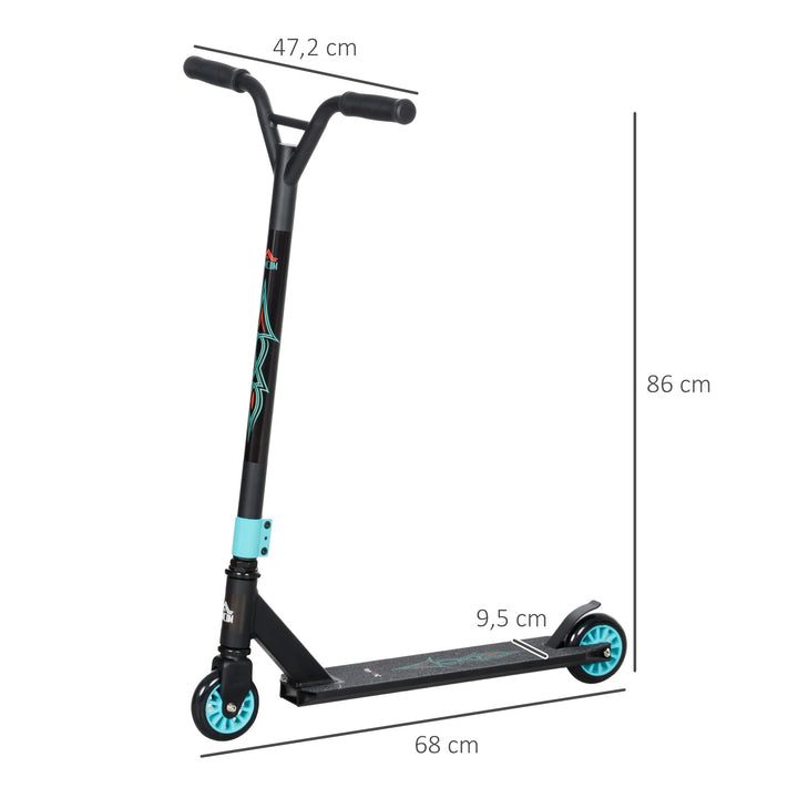 Pro stunt løbehjul, løbehjul til freestyle tricks, aluminium, metal, syntetisk læder, til børn og voksne, grøn
